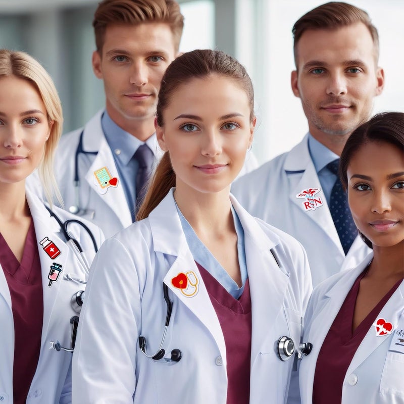 Augsun 18 قطعة لاصقة ذاتية للممرضات، رقع طبية مطرزة، رقعة إصلاح، شعار لعيد الممرضات، حرف يدوية للملابس، السترات، الجينز، السراويل، الفساتين، الحقائب، القبعات والزينة - Image 5
